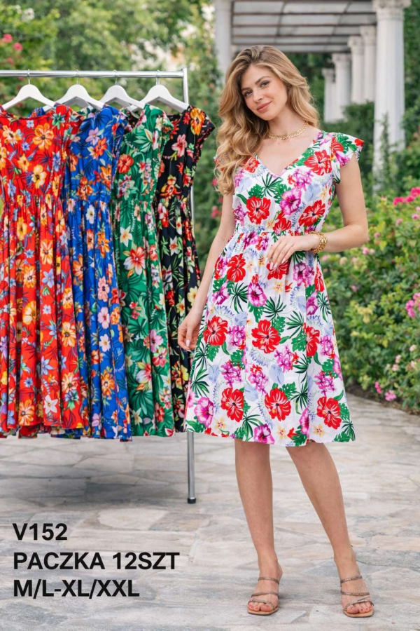 Sukienki damskie Roz M-2XL, Mix Kolor .Paczka 12 szt